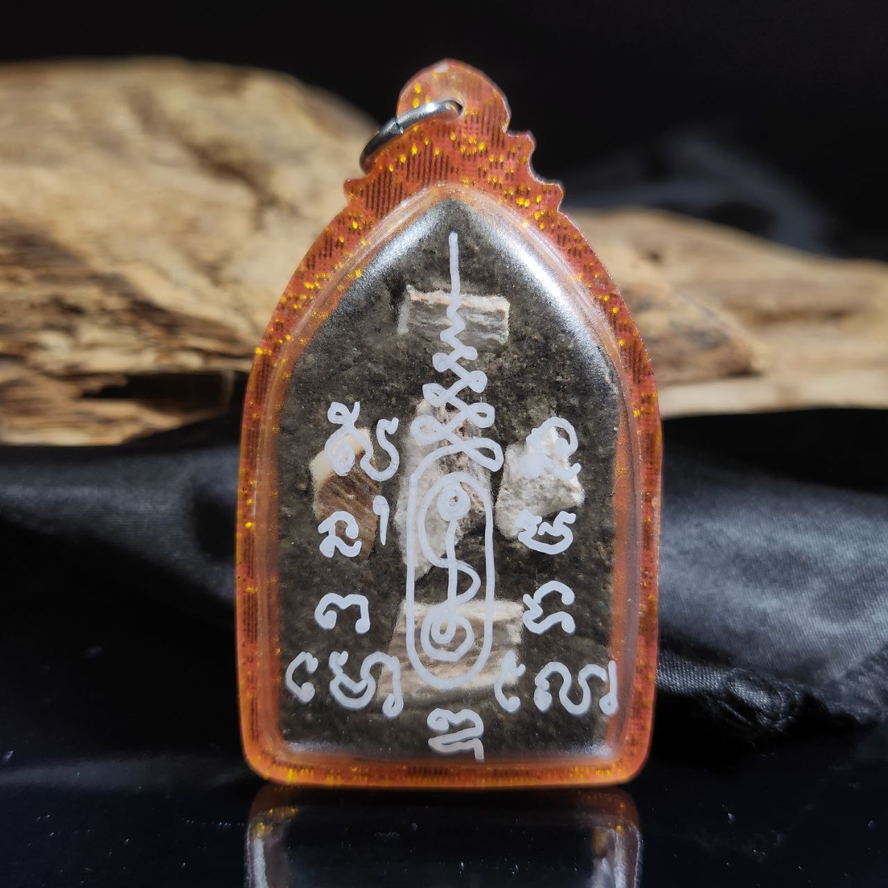 ARCHAN DAENG啊赞殿天灵骨块坤平（大）粉橘金色亚克力防水壳 | SAN Pin Selection