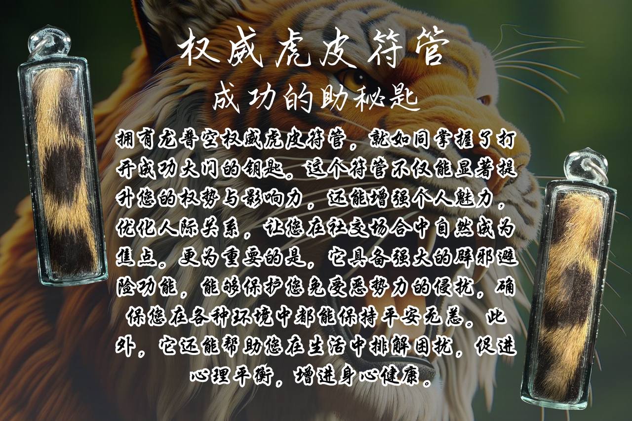 LP KONG 龙普控 豹皮挡煞符管 | Jin Thai Fo Pai