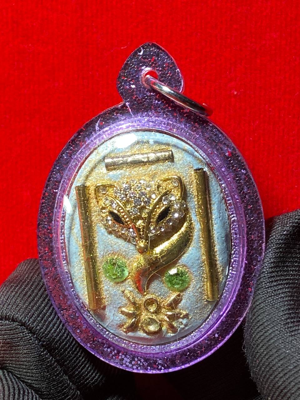 LUANG PHOR CHIAM龙婆迁男九尾狐仙款式1（葱粉紫防水壳）现物实拍 | Jin Thai Fo Pai