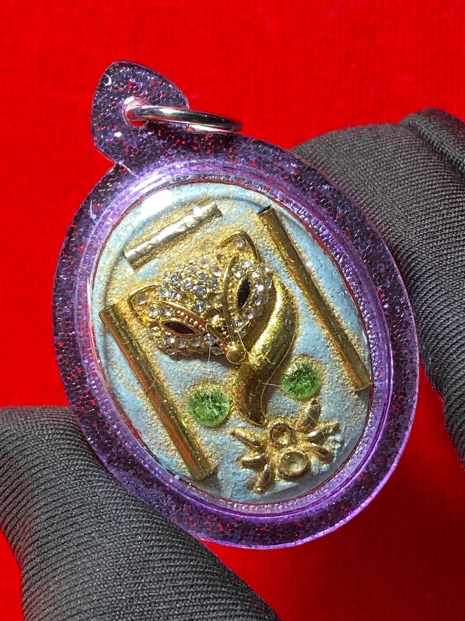 LUANG PHOR CHIAM龙婆迁男九尾狐仙款式1（葱粉紫防水壳）现物实拍 | Jin Thai Fo Pai