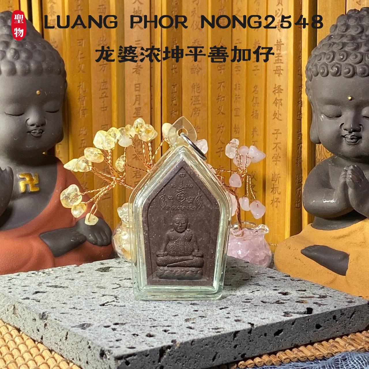 LUANG PHOR NONG2548龙婆浓坤平善加仔（黑褐色） | Jin Thai Fo Pai