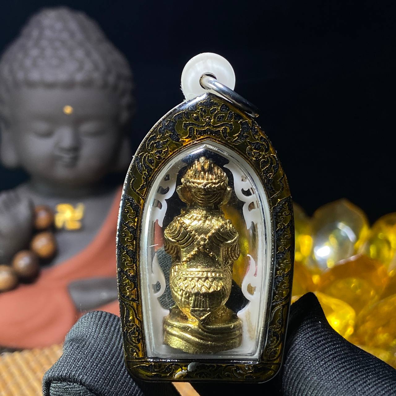 ARCHAN WEE阿赞魏神猴哈努曼小立尊黄铜版（镭射金边亚克力防水壳）
 | Jin Thai Fo Pai