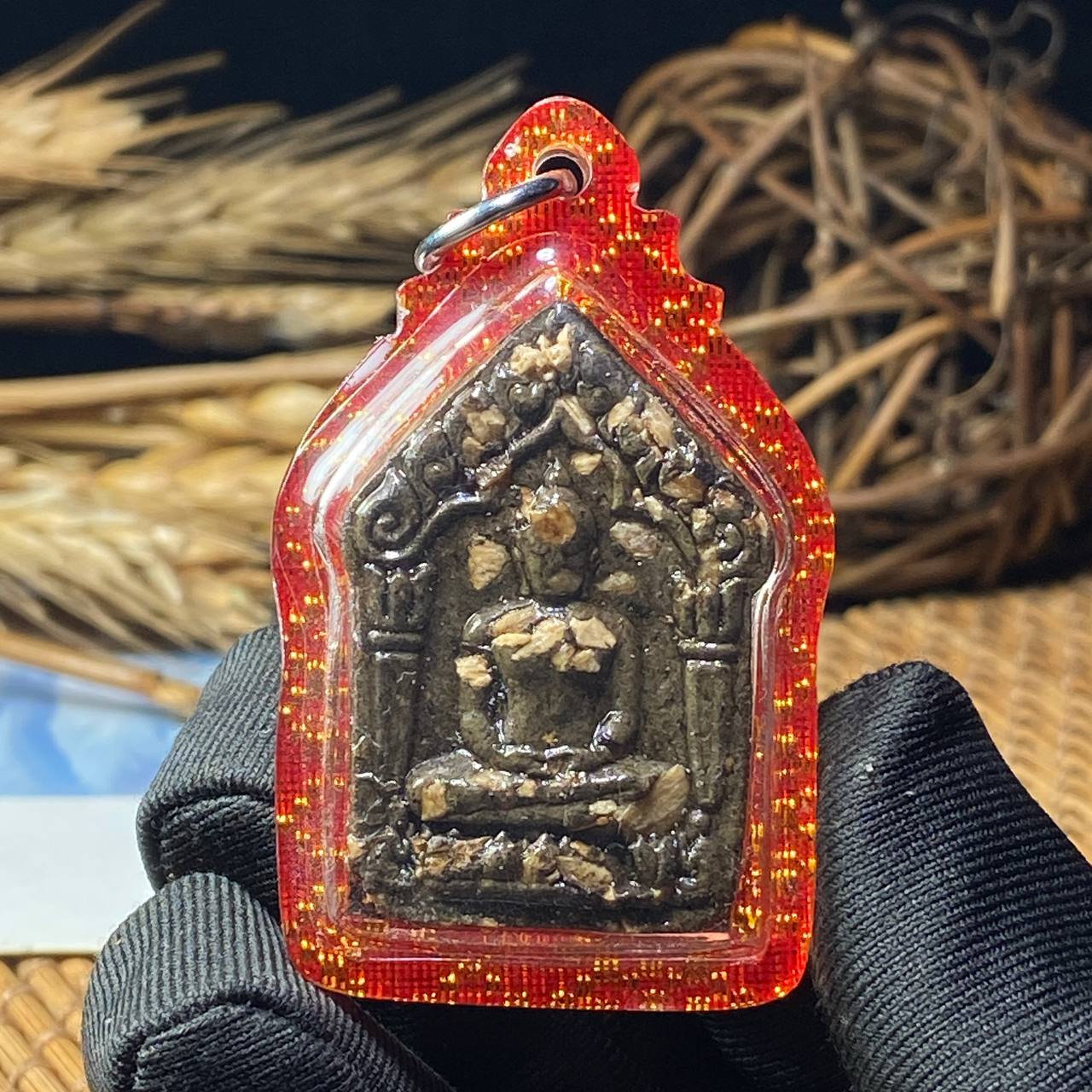 ARCHAN DAENG啊赞殿骨碎块坤平（小）橘红金色亚克力防水壳(现物实拍） | Jin Thai Fo Pai