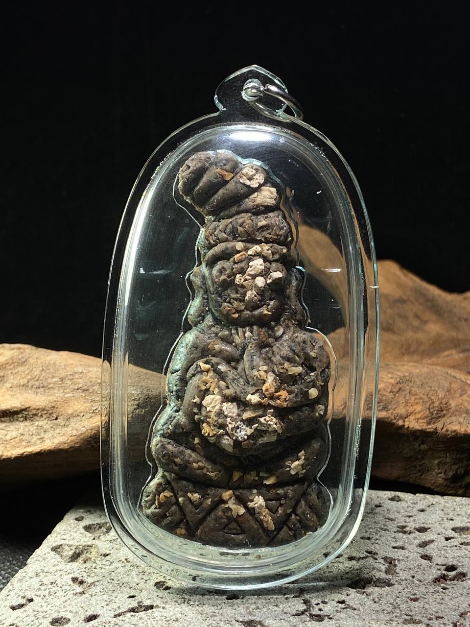 Jin Thai Fo Pai - ARCHAN RICH阿赞沥全阴料纯手工模帕罂抱妻普通版（透明防水壳）现物实拍
