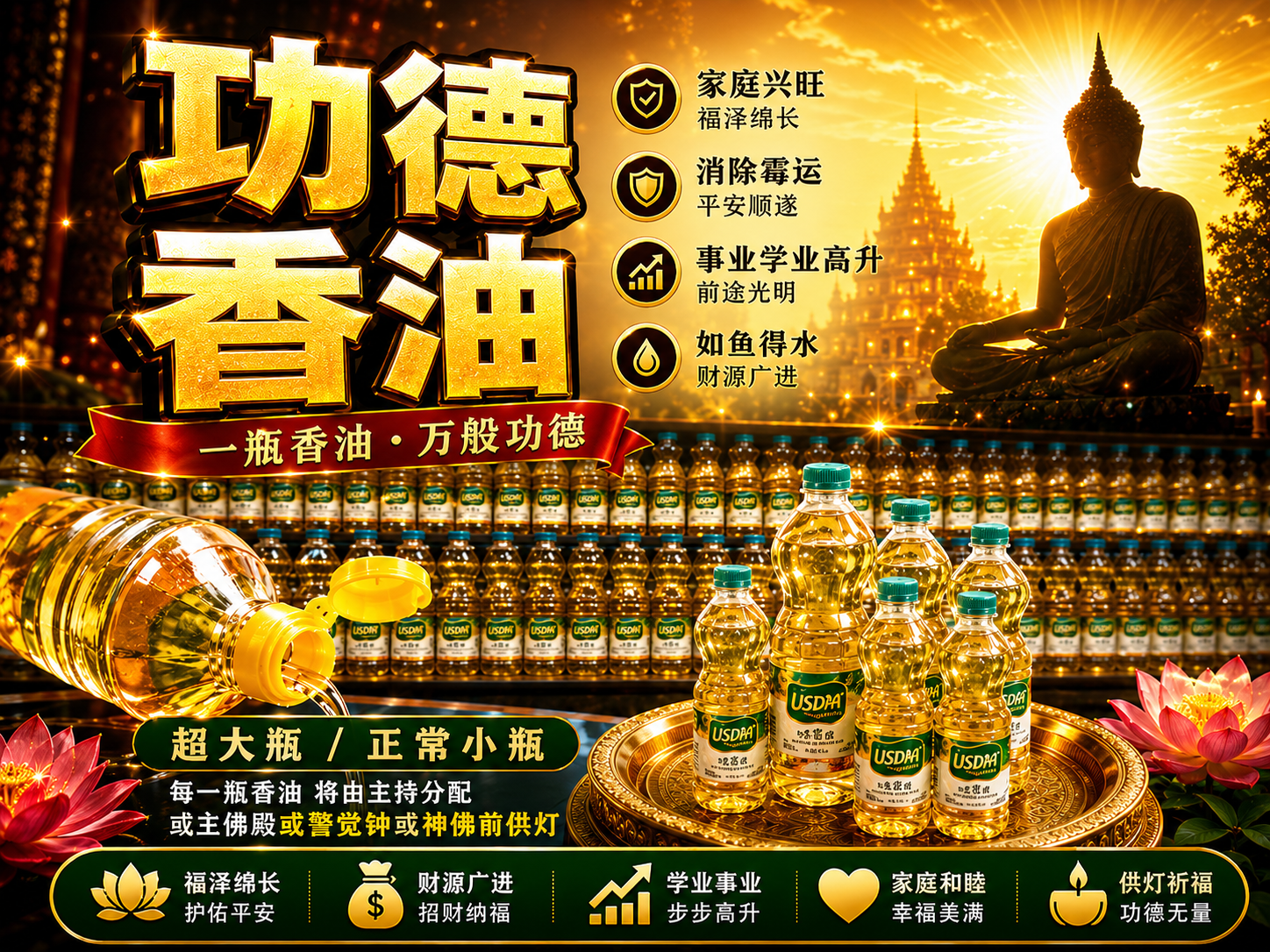 Jin Thai Fo Pai - 泰国佛日香油小号/1瓶