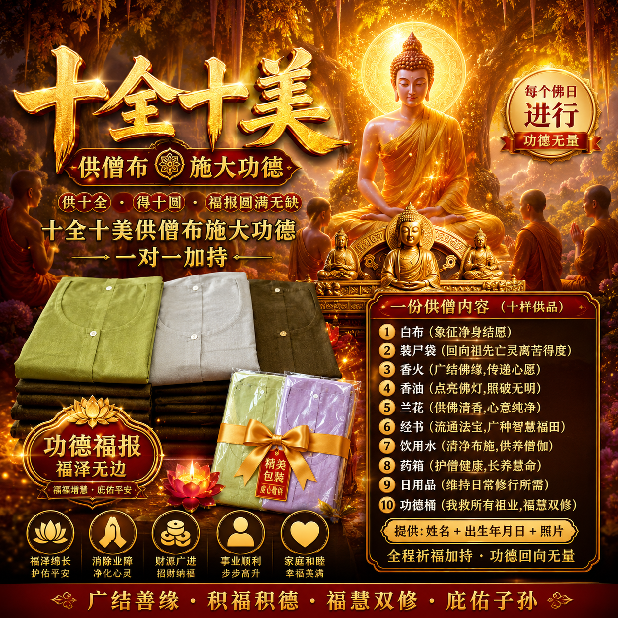 十全十美｜十供僧大功德｜广修福田 · 福慧双修 | Jin Thai Fo Pai