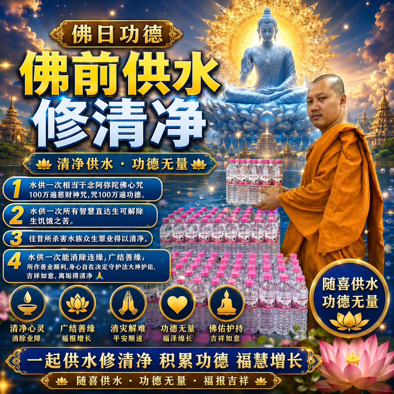 Jin Thai Fo Pai - 佛日水供功德｜清净供养 · 广结善缘