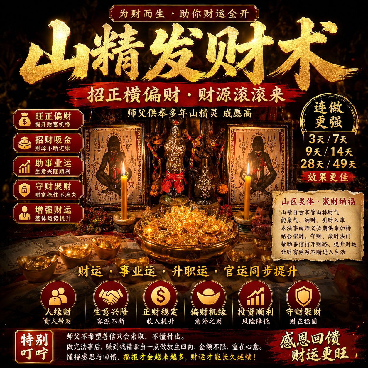 Jin Thai Fo Pai - 山精发财术｜招财守财 · 财运提升法事