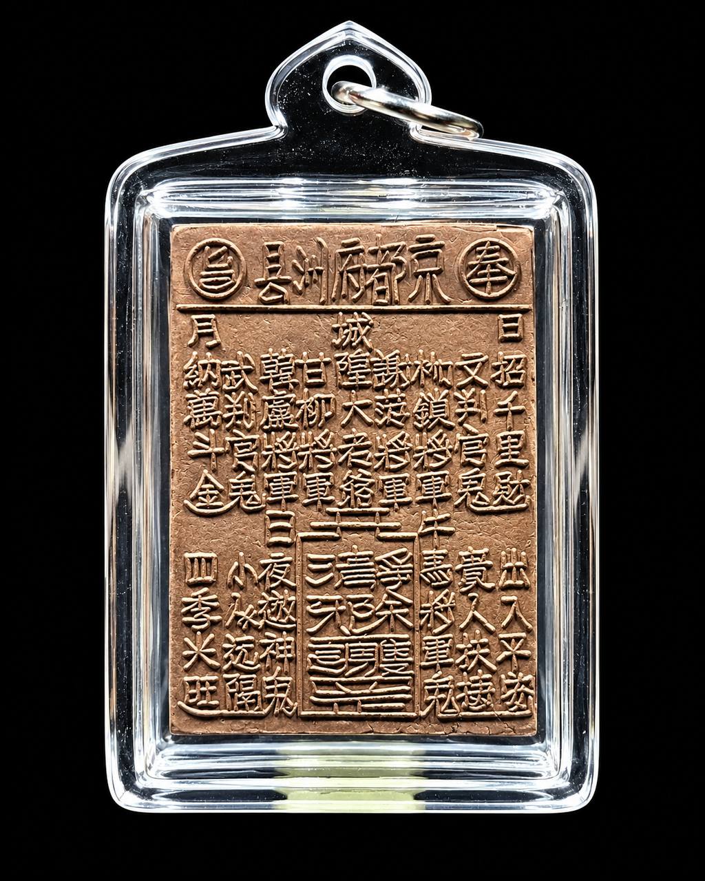 阿赞曼 Archan Man｜早期大二伯爷｜褐色模版本｜师傅亲手贴金珀｜招财纳福·护身平安 | Jin Thai Fo Pai