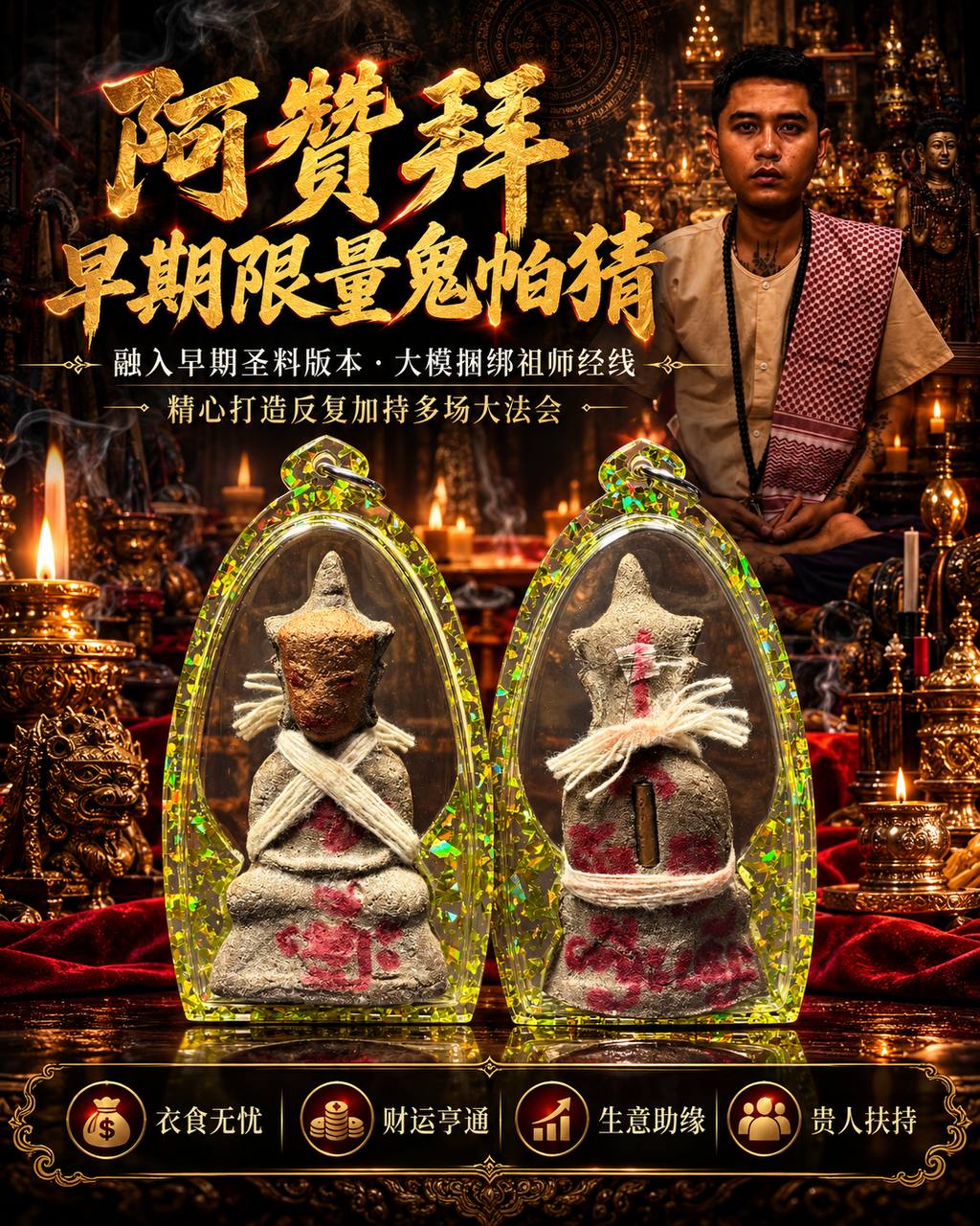 Jin Thai Fo Pai - 阿赞拜 ARCHAN BOY｜鬼帕猜 Phra Chai｜全球限量27尊｜100多种传统圣料·LAKSHIMI核心圣料｜一年以上反复加持