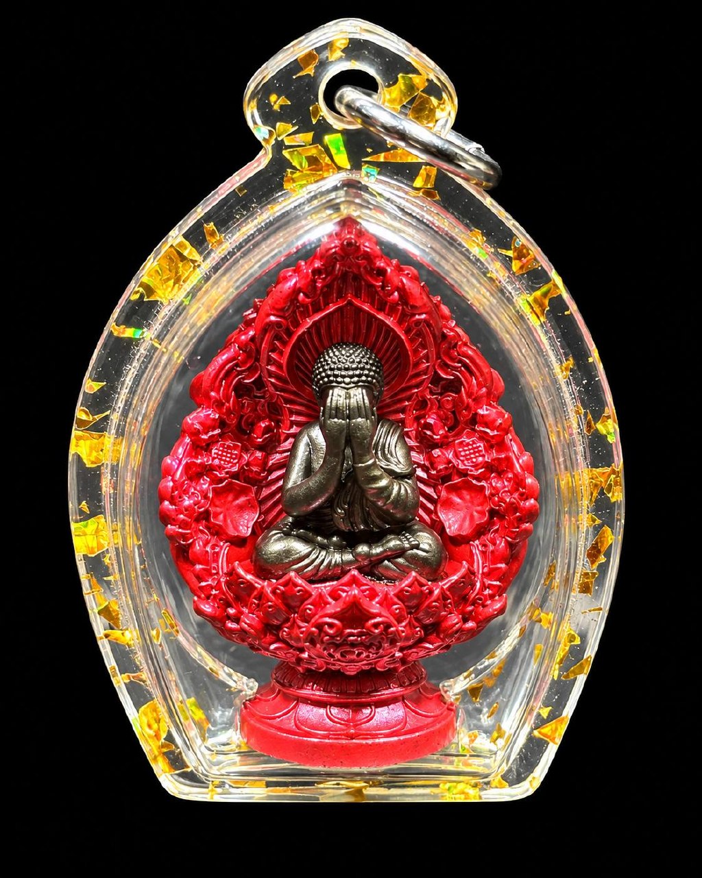 龙婆多 LP TOH｜佛历2566那达那掩面必打佛｜Wat Tham Singto Thong寺庙督造·立体小立尊·Longya彩绘·底部Na Tha Na符文 | Jin Thai Fo Pai